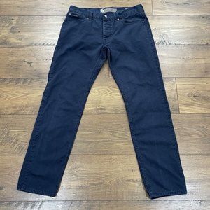 Born Fly Pants Mens 32 Straight Chino Button Fly 5 Pocket Streetwear Blue‎
